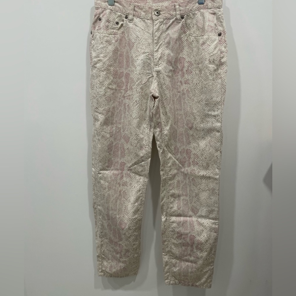 Liz Claiborne Jean Size 8P Multicolor Snakeskin Print Ankle Length Pant 5 Pocket